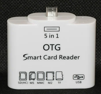 

Free shipping New Arrival 5 in 1 Micro USB OTG smart card reader connection kit