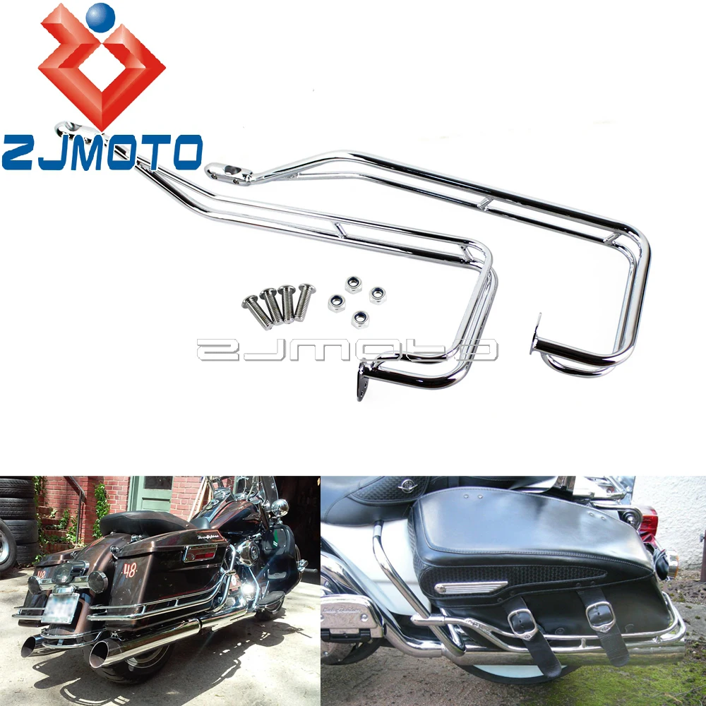 1 Set Motorcycle Saddlebag Guard Rail Kit For Harley Road King Electra