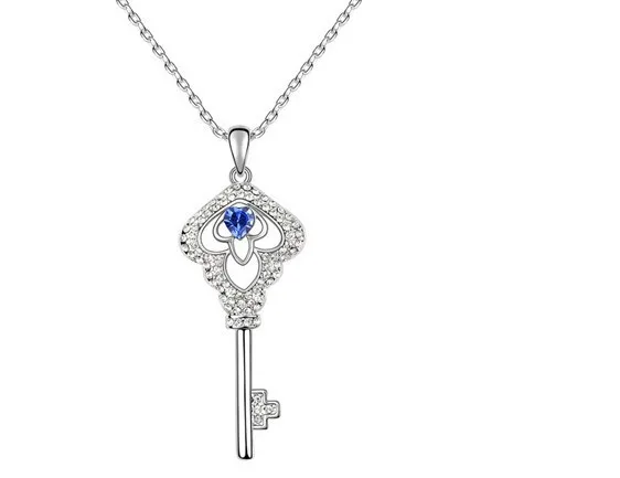 Charm Promotion Key Luxury Austrian Crystal Pendant Necklace 5 Colors FREE SHIPPING | Украшения и аксессуары