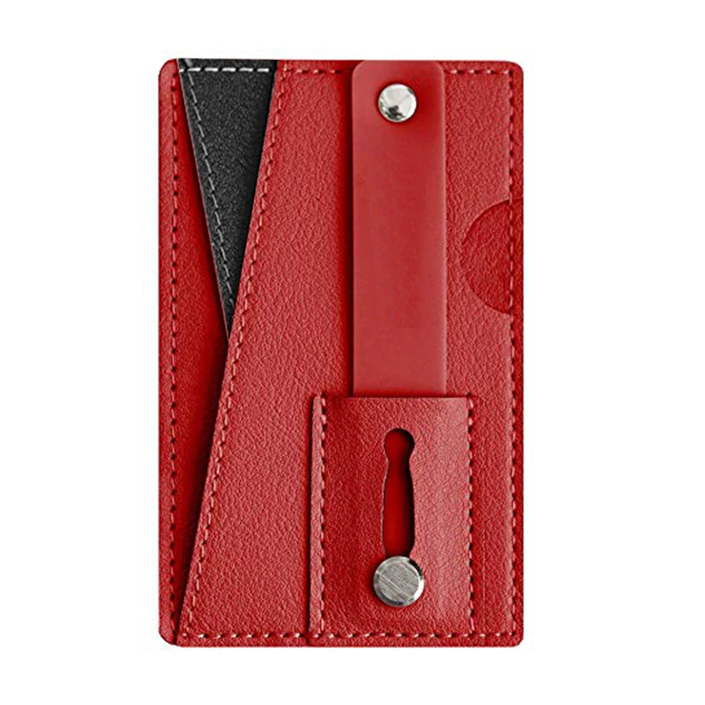 

PU Leather Universal Multifunction Credit Card Card Holder Slim Back Pocket Portable Compact Pouch Sticker Adhesive Phone Wallet