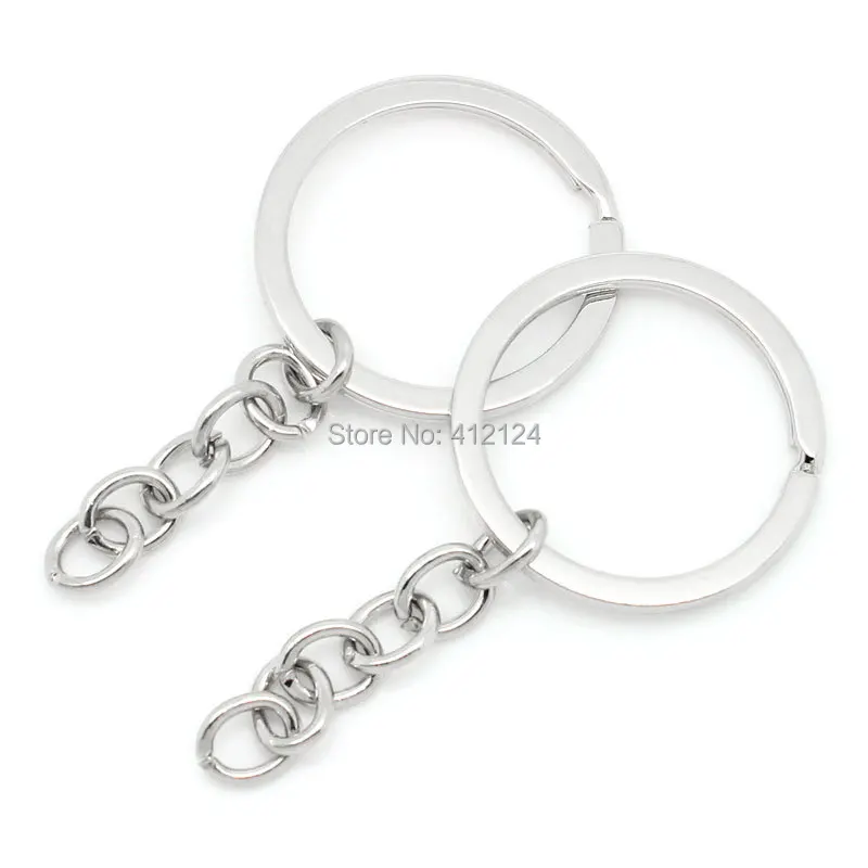 

50Pcs Sliver Tone Key Chains & Key Rings Jewelry Making Findings Charms 6.8cm(2 5/8")