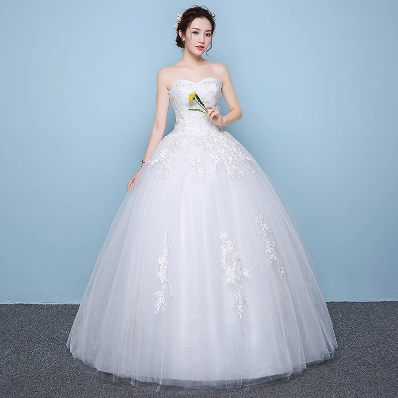 

EZKUNTZA Strapless Wedding Dress Lace 2019 New Wedding Dresses Princess Bride Gowns Lightly And Simply Cheap Wedding Gown