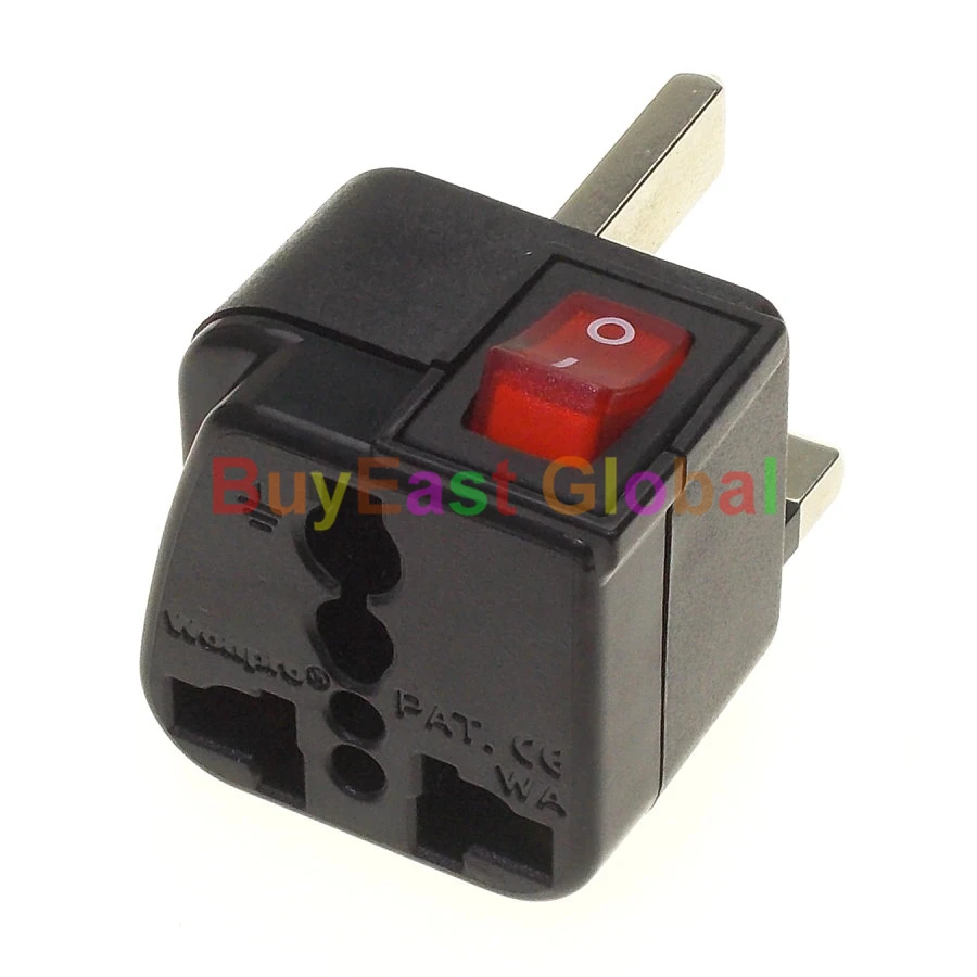 

(1 PC) Universal to UK Type G Electrical Plug Adapter AC100~250V 13A With Main Power Switch LED Indicator