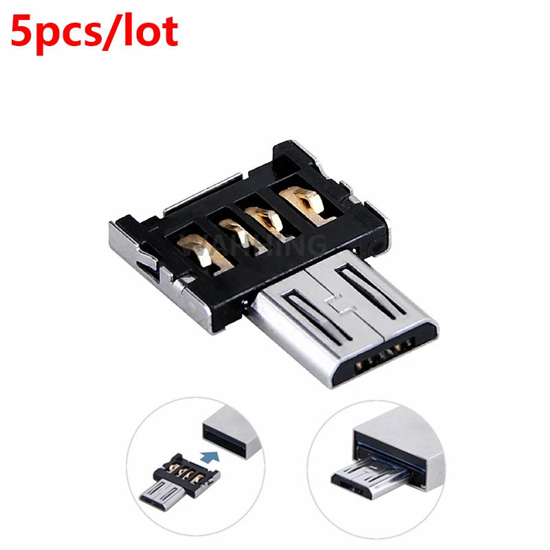  5pcs OTG Adapter USB to Micro USB Converter USB Flash Drive Cable Connector For Android Smartphone Tablet PC With OTG HY1256-1 