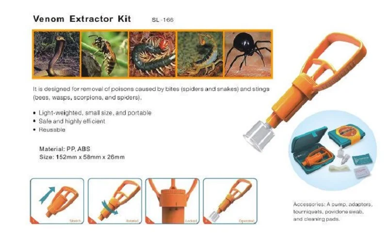 Открытый спасательный аварийный Безопасный инструмент Экстрактор яда аптечка дикие гадюки пчелы кусающие яд вакуумный экстрактор насос
