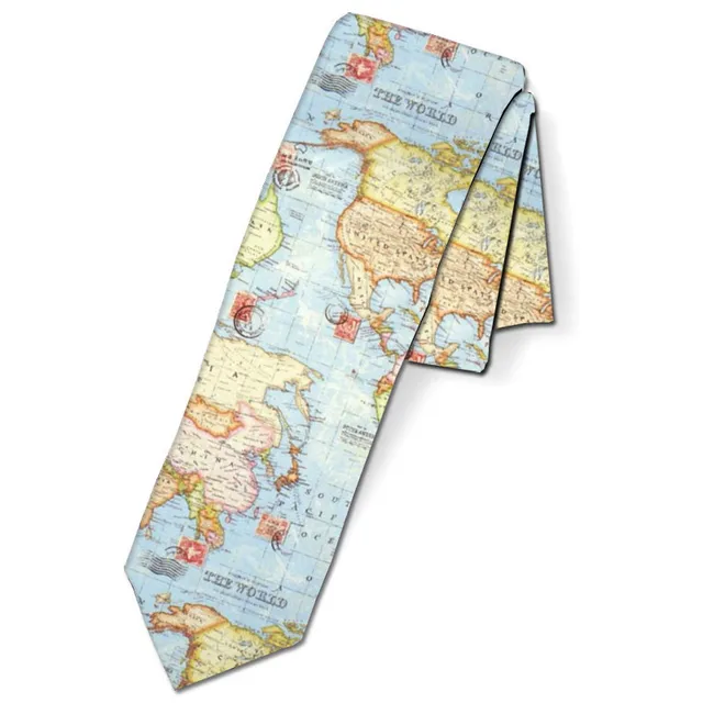 New Fashion Classic Gentleman  Ties Men 8cm Map Lightning Pattern Formal Wedding Necktie Accessories Ties Polyester Gravata 01
