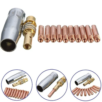 

12pc Power Nozzle 0.8mm M6 Contact Tube Holder Inert Nozzle MB-15AK Welding Accs