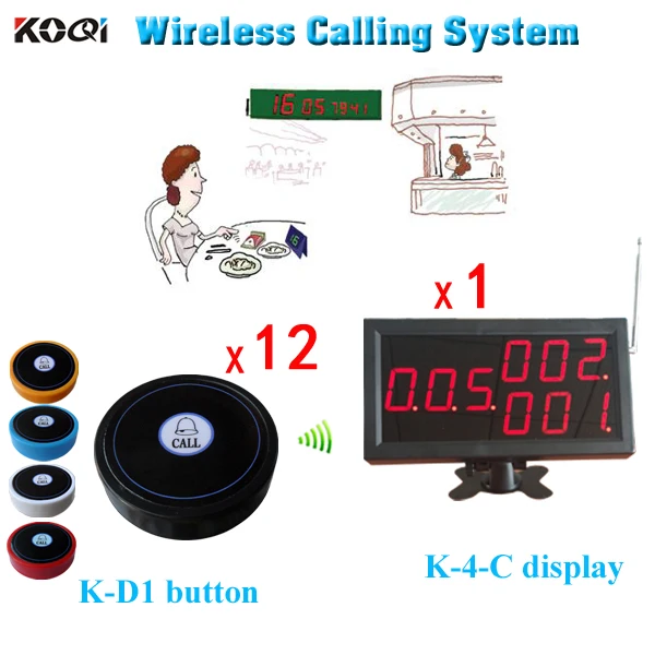 Restaurant Paging System Call Waiters 1 Panel Display+12 Press Buttons Restaurant Paging System Call Waiters 1 Panel Display+12 Press Buttons