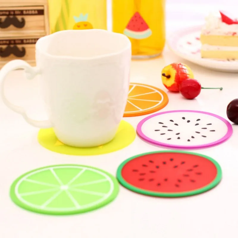 

1pc Home Table Cup Mat Cute Decor Coffee Drink Placemat for Table Spinning Fashion Fresh Fruit Drinks Coasters