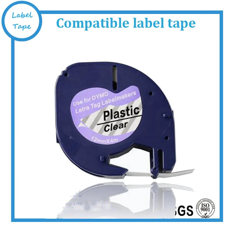 

Sales 20 pcs/lot Dymo plastic LT label tape 12267 black on clear 12mm*4m DYMO LetraTag Label Tape DYMO 12267 FREE SHIPPING