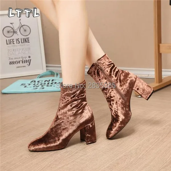 Chunky as Côté Cheville Designer Partiel Nouvelle Transport Rond Haute Bout Rose As Stretch Velours Mode Talons Noir Bottes À Pic Chaussons Zip Talon De Chargement Femmes Pic Chaussures q78F7v