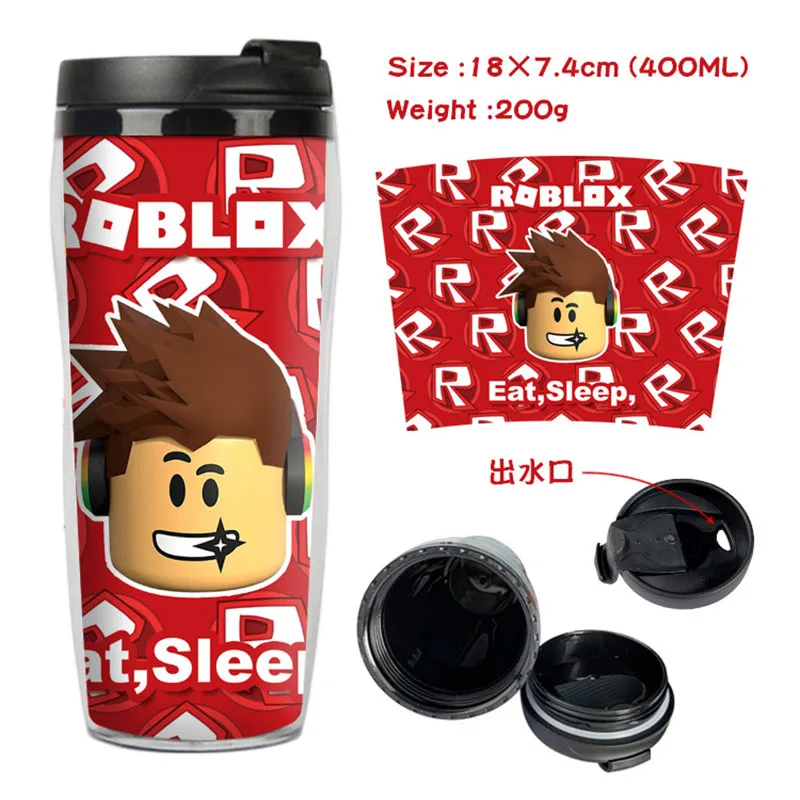 

400ml 2 Colors Game Roblox Anime Coffee Cup Space Plastic Water Bottle Casual Sports Cup Back to School Gift Action Figures Toys