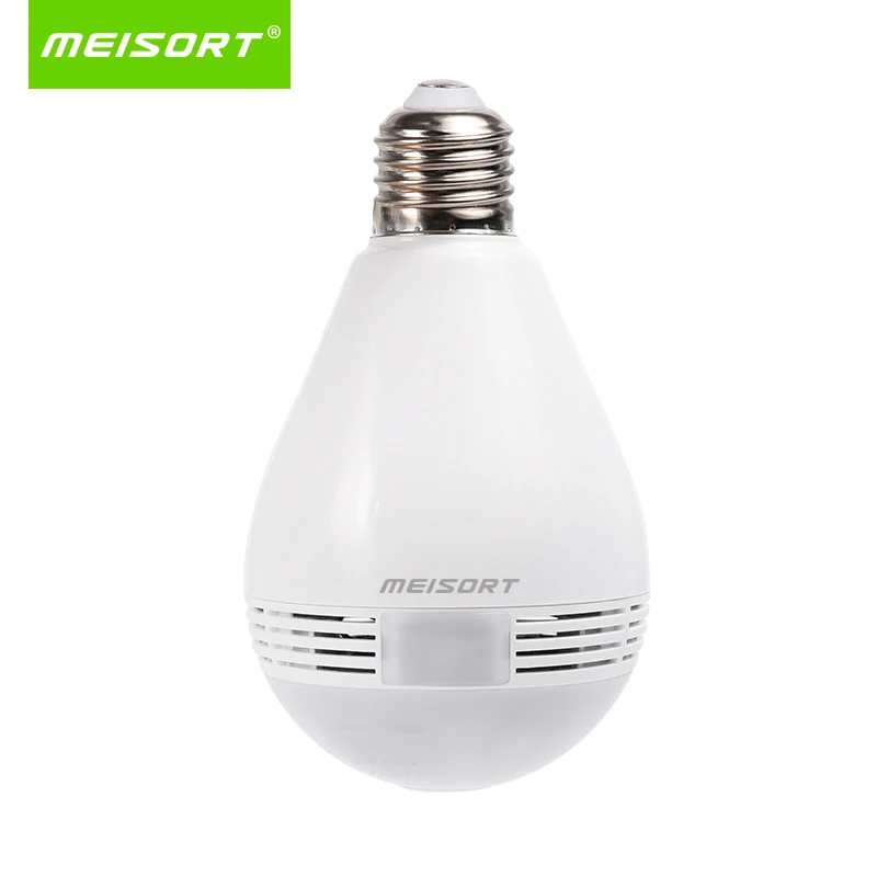 

Meisort Bulb Lamp Wireless IP Camera Wifi 960P Panoramic Fisheye Home Security CCTV Camera 360 Degree Night Vision