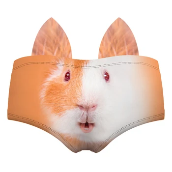 

Orange Guinea Pig 3D Cute Print Ears Women Underwear Interesting Panties For Lady Hot Sexy Female Lingerie Thongs Briefs