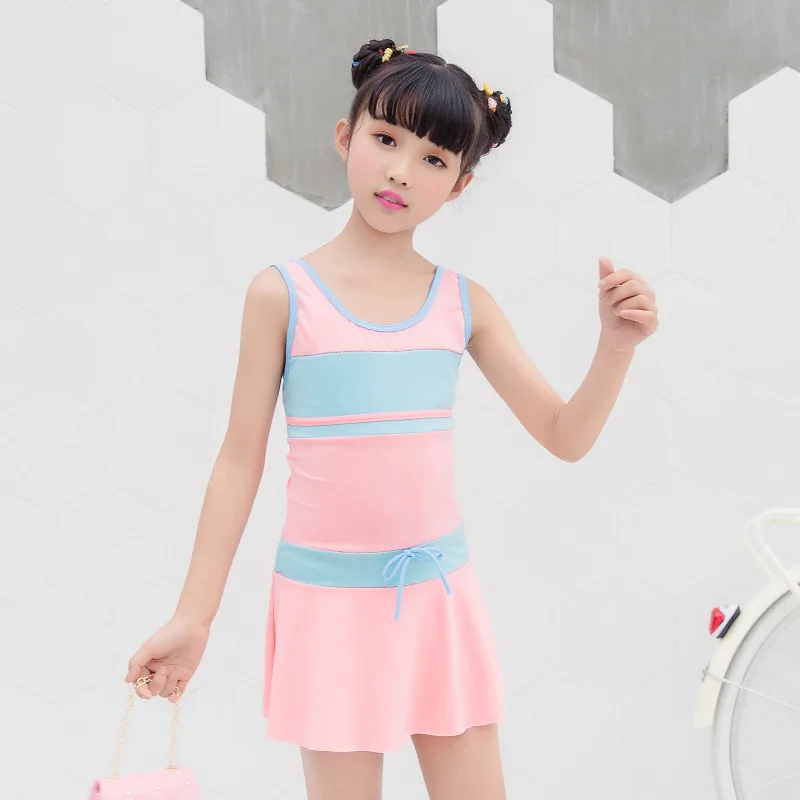 

Children Swimwear Girls One Piece Swimsuits Skirt Suit Bow Print Princesss Summer Beach Dress Kids Bathing Suit barnas badedrakt