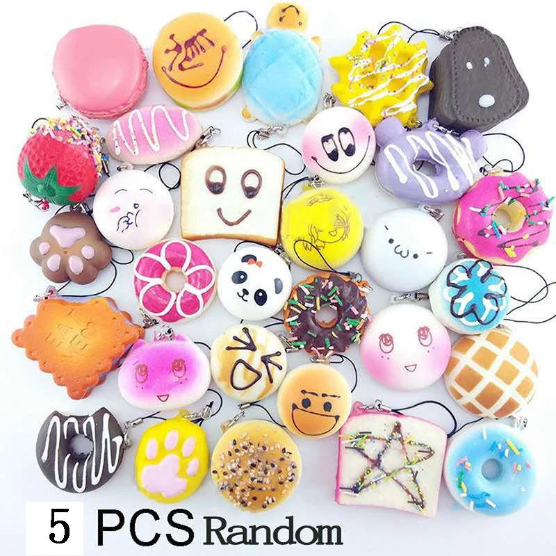 

Squishy Slow Rising Cute Jumbo kawaii Peach Pendant Soft Mini Bread/Cake/ice Cream Squishies Mobile Phone Straps Kids Gift