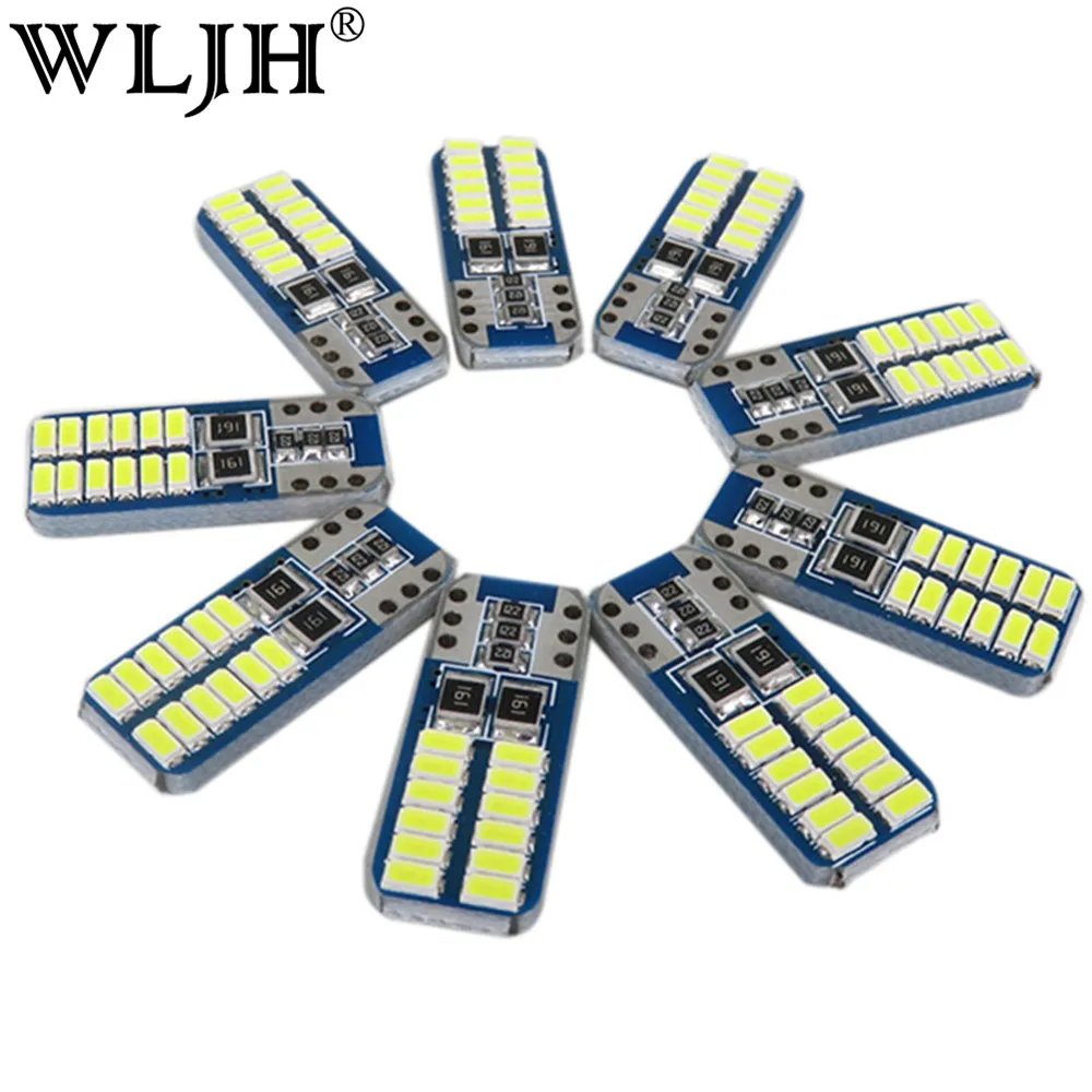 WLJH 10x Canbus 3014 SMD T10 светодиодный W5W 2825 лампы светильник 12В светодиодный автомобильный светильник s светильник ing для Audi A3 A4 A5 A6 A8 Q5 Q7 RS4 RS5 TT