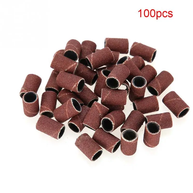 

100pcs Nail Art Sanding Bands Gel Polish Remover Tool Accessory for Electric Nail Machine Nail Drill Bits for manicure machine