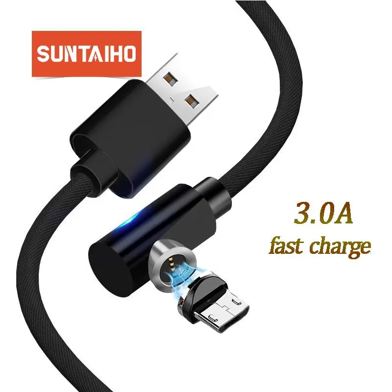 Suntaiho Магнитный кабель Micro usb type C для зарядки iPhone 6 7 8 XS X XR для samsung S10 Магнитный кабель для телефона Android C