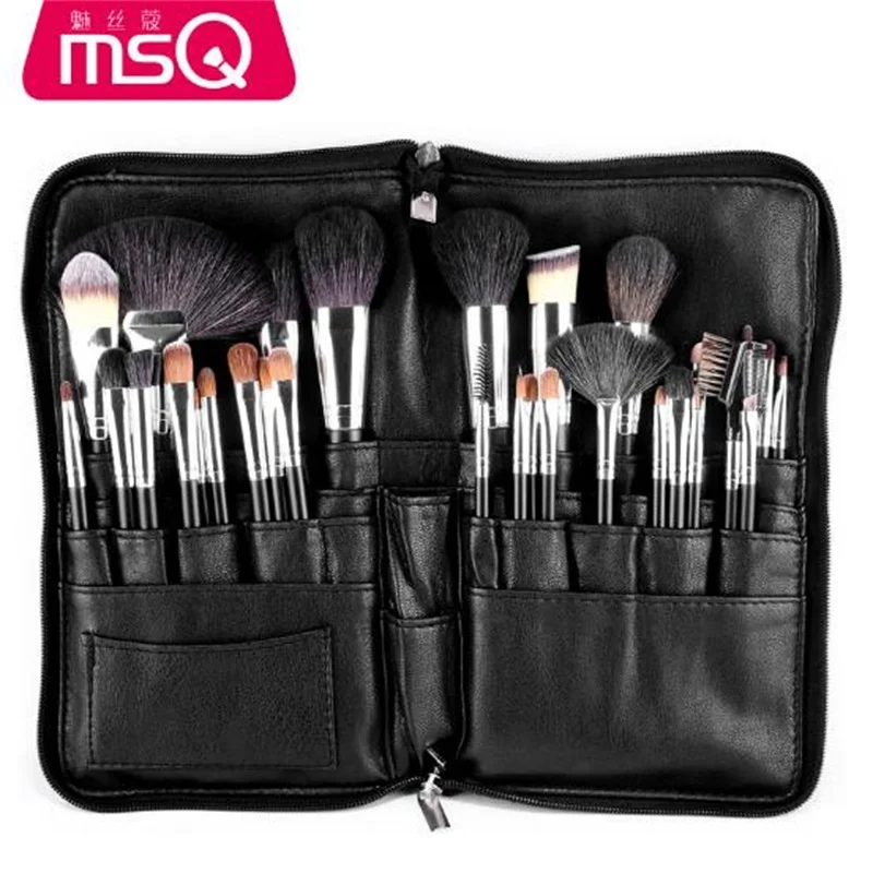 

MSQ Makeup Brushes Set Pro 32pcs Natural Hair Foundation Eyeshadow MakeUp Brush Kit With PU Leather Belt Case/ by dhl 20sets