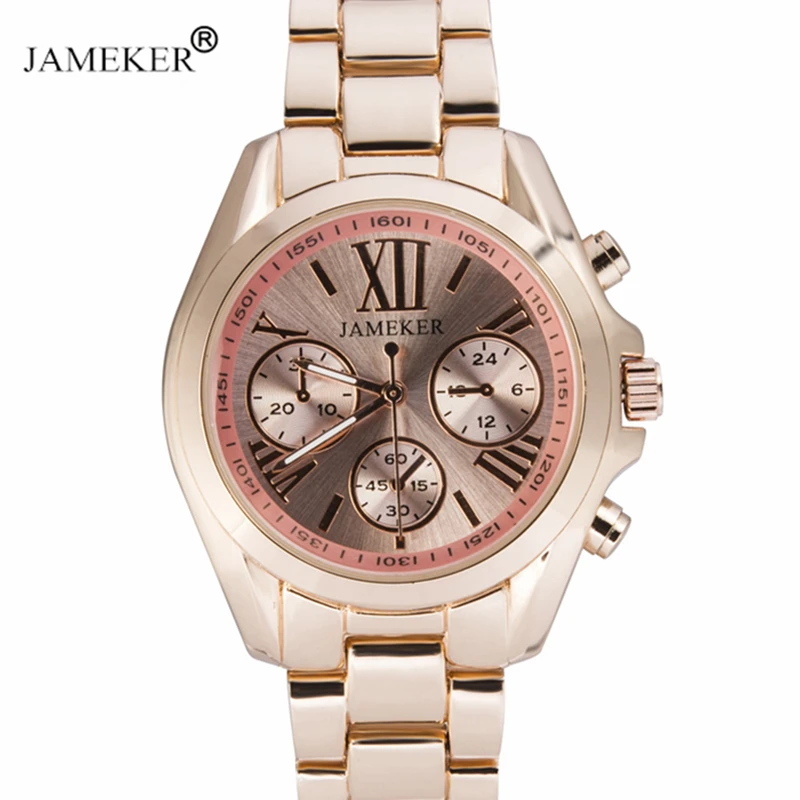 

Luxury Rose Gold Women Watches Geneva Female Alloy Stainless Steel Quartz Wrist Watch Montre Femme 2019 Exquisite Ladies Watch