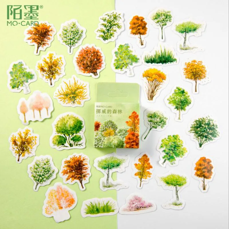 

46 Sticks / Box Plant Forest Notes Stickers Scraping Decorative Album Stationery Learning School Supplies Sealing Stickers