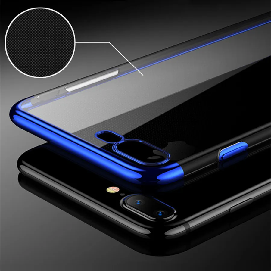 Роскошный прозрачный чехол из ТПУ с розовым золотым покрытием для iPhone X XR XS Max 6 6S