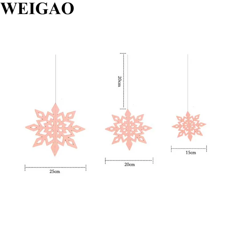 WEIGAO, 6 шт., 3D полые бумажные снежинки, Рождественское украшение, подвесные украшения на Рождество, Год, вечерние, замороженные товары