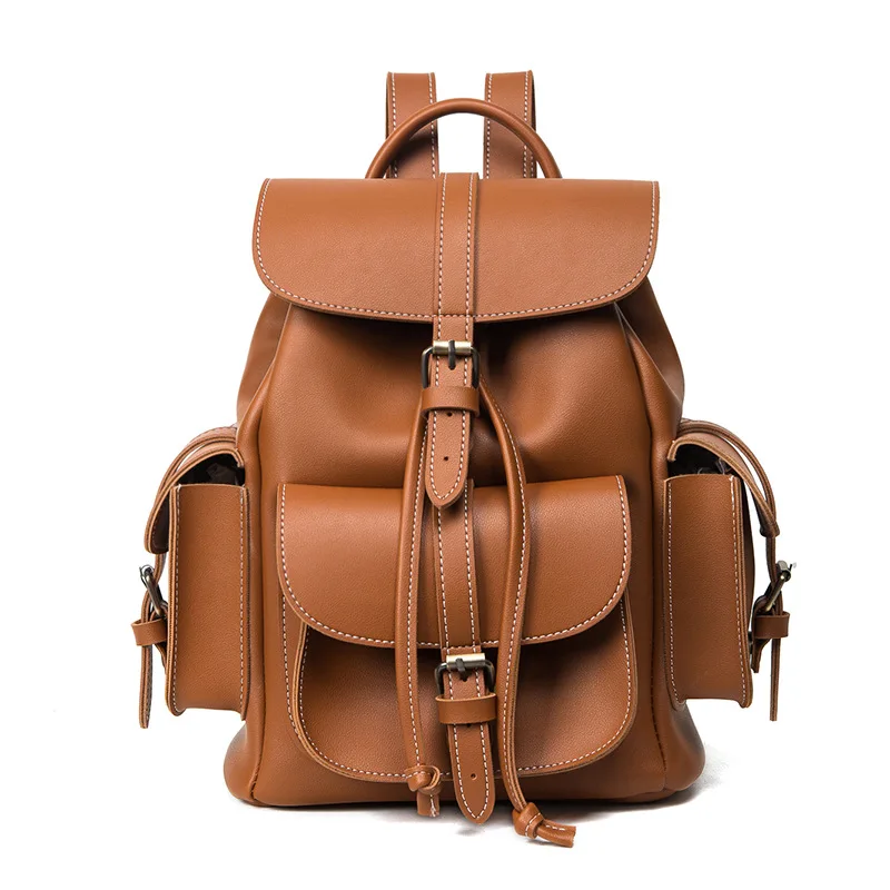 

Fashion Women PU Leather High quality For teenage girls School backpack Belt decoration Casual Travel High capacity Backpacks