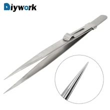 Пинцет DIYWORK с регулируемым скользящим замком для ювелирных изделий, электронные компоненты, плотно удерживающие нержавеющую сталь, точность 165 мм