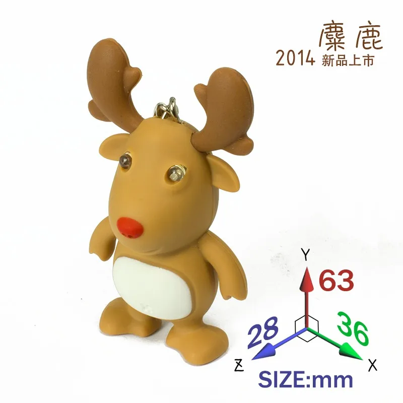 high quality Christmas elk sound luminous keychain font b LED b font deer font b Flashlight
