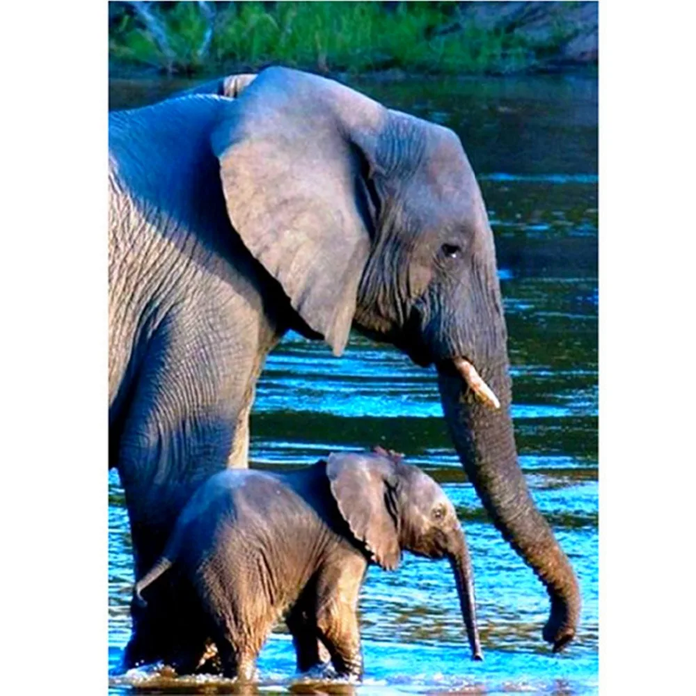 NEW Diamond Embroidery Painting 3D Full Drill Mosaic Cross Stitch Elephant Pattern Pasted DIY Crafts Decor | Дом и сад