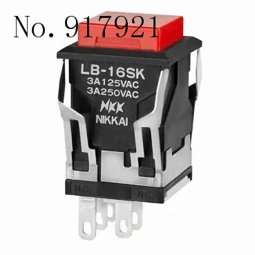 

[ZOB] Self-locking square illuminated pushbutton switch LB-16SKW01 nkk embedded switch LB16SK --5PCS/LOT