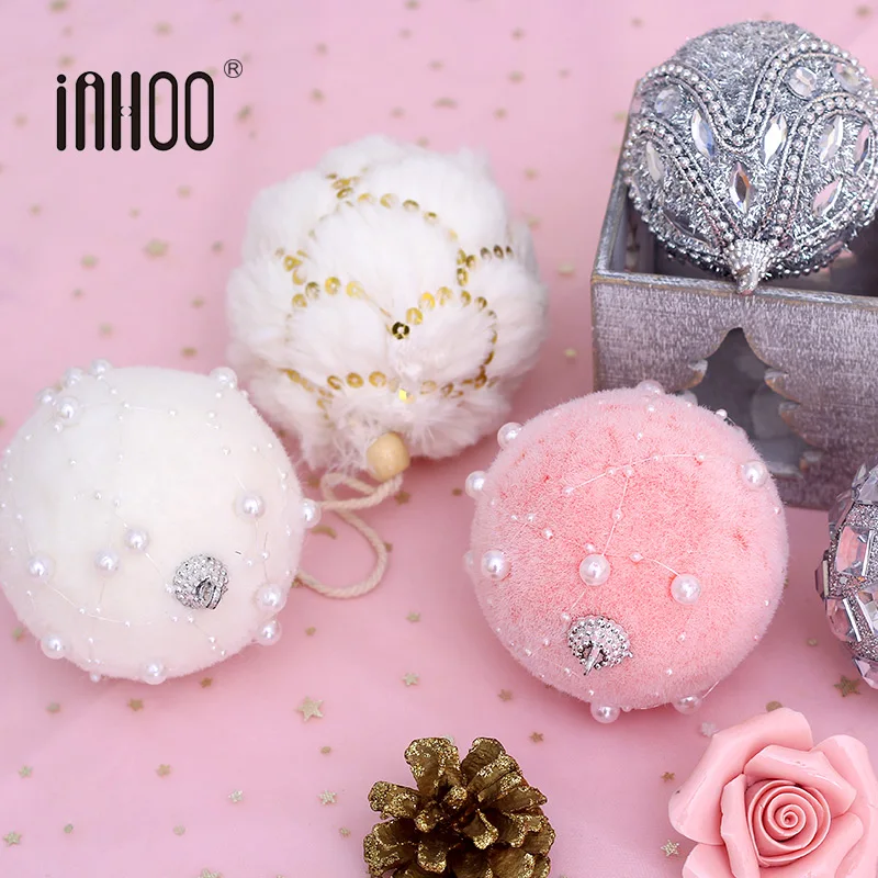 

inhoo Christmas Tree Ornaments Decor 7/8cm Foam Balls Rhinestone Glitter Baubles Balls Christmas Tree Hanging Styrofoam Balls