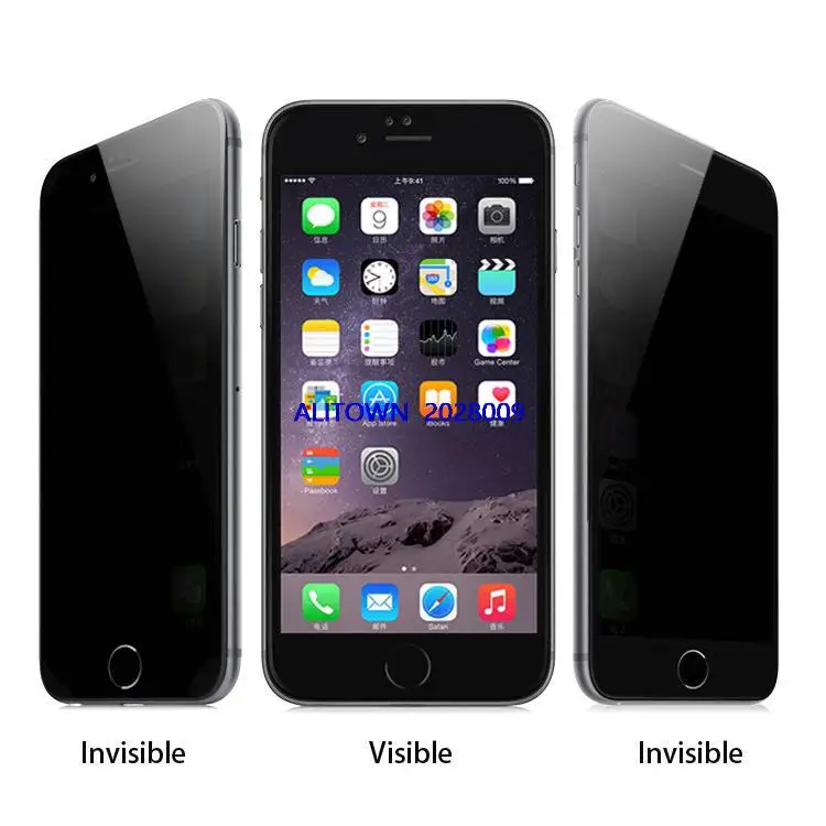 0.26mm 2.5D 9H Privacy Tempered Glass Screen Protector Film For Iphone 6 6s invisible private protection With Retail Package