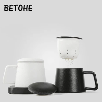 

Office creative personality mug with lid Multifunction Heat-Resistant Tea Coffee Cup ceramic tea cup with Tea Infuser Filter