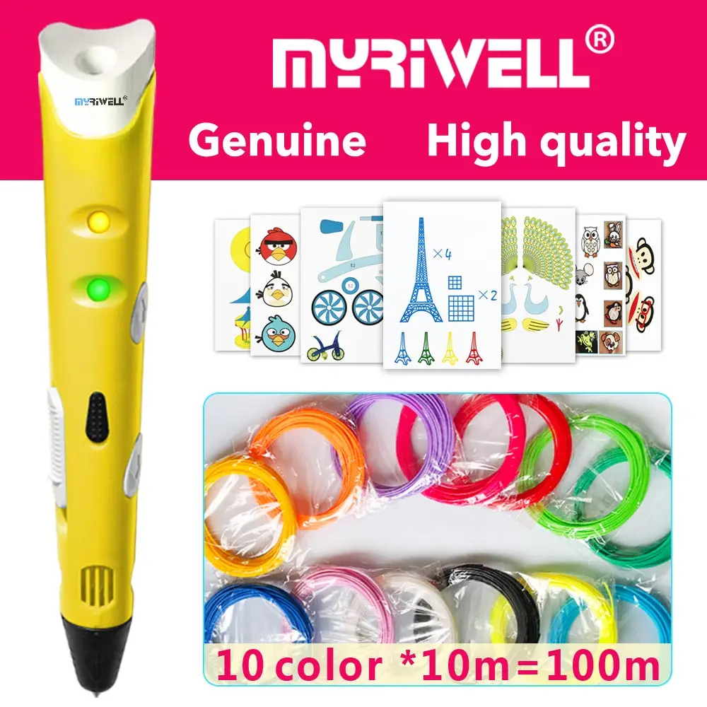 Myriwell 3d Ручка ручки 1 75 мм ABS/PLA нить 3 d модель Creative3d печать лучший подарок для детей