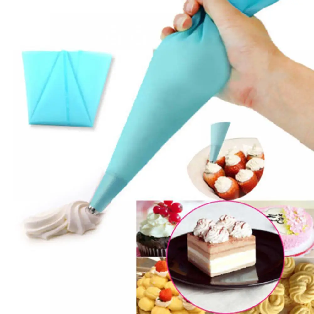 

1pcs Portable 13" Reusable Silicone Icing Piping Cream Pastry Bag Cake DIY Decorating Tool hot search