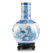 Керамика синий и белый фарфор Сфера ваза для дома гостиной украшения ремесла