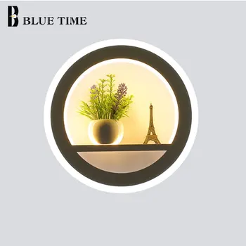 

White Body Modern Plant&Tower LED Wall Lamps For Bedroom Living Room Dining Room Study Room Creative LED Wall Lights AC110V220V