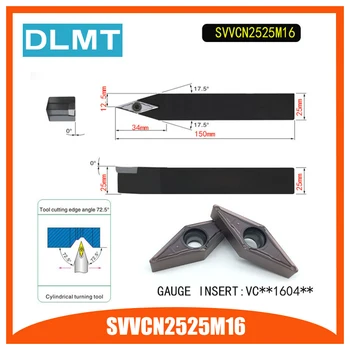 

SVVCN2525M16 72.5 Degrees External Turning Tool Holder For VCMT160404 VCMT160408 Used on CNC Lathe Machine