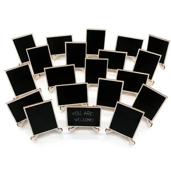 

Wood Mini Chalkboards Signs with Support Easels, Small Rectangle Blackboard for Weddings, Birthday Parties