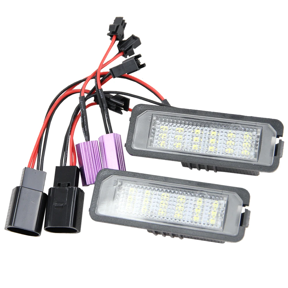 2X24SMD светодиодный комплект без ошибок для VW Amarok Eos Golf 6 Golf 7 New Beetle Polo Passat B6 CC светодиодный светильник для номерного знака