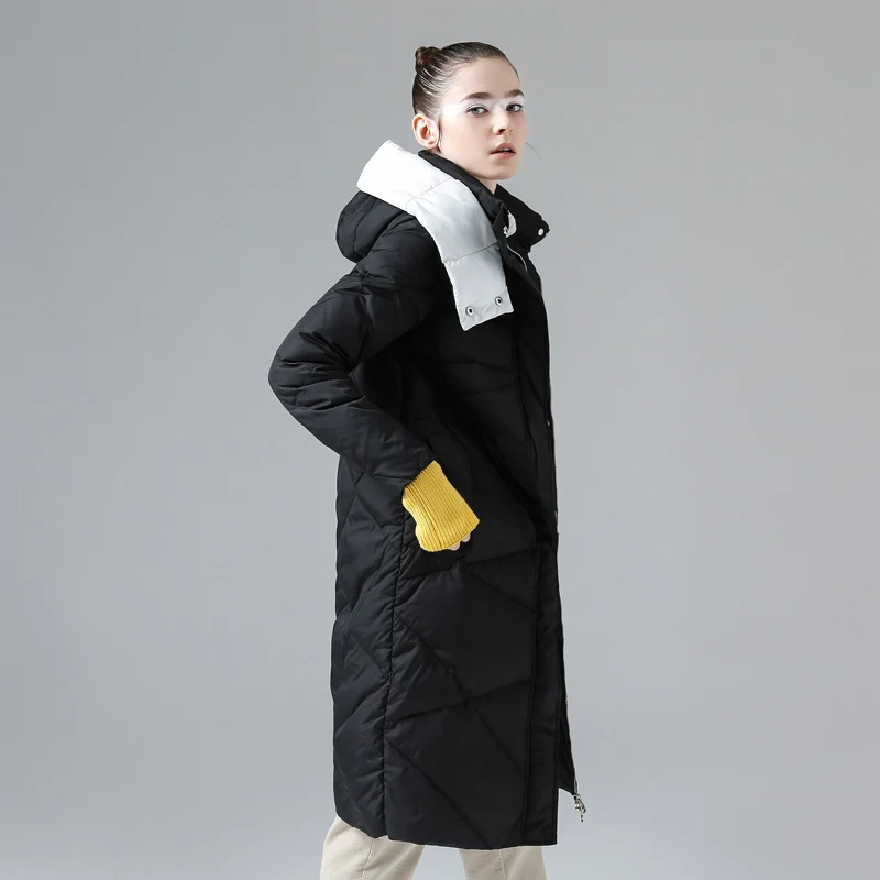 Toyouth Winter Women's Down Jacket Coat Female Women Long Coat Warm Parkas Thick Female Hooded Duck Down Parka Warm Down Parka