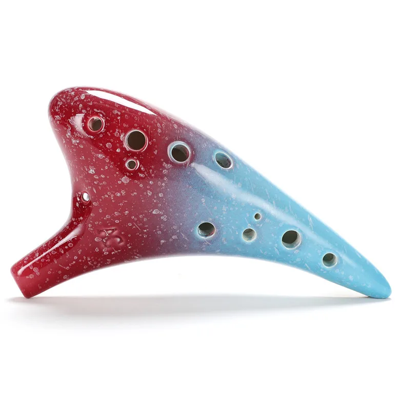 12 отверстий керамический окарина керамический альт C флейта музыкальный инструмент подарок - Цвет: SR