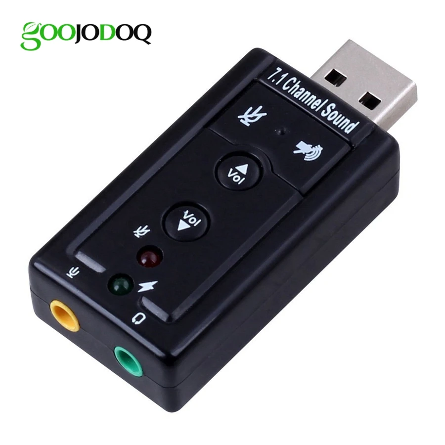 GOOJODOQ External USB AUDIO SOUND CARD ADAPTER VIRTUAL 7 1 ch USB 2 0 Mic Speaker
