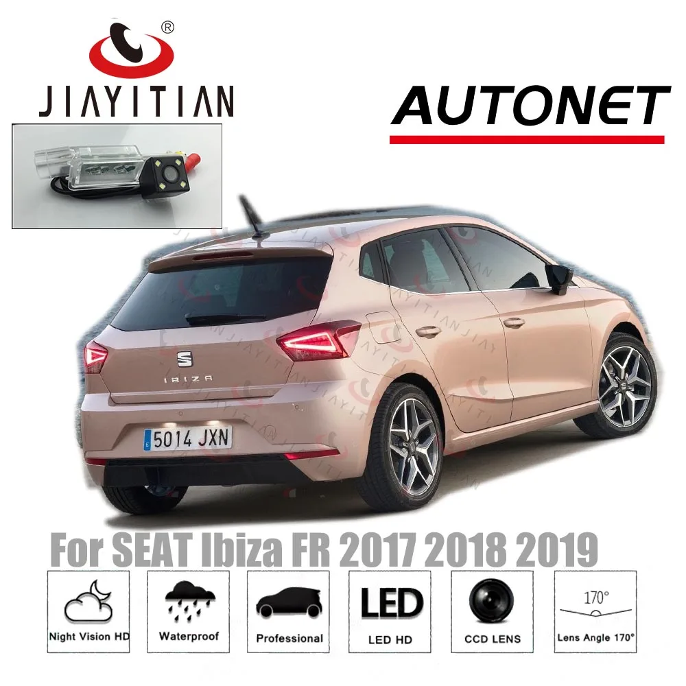 Online JIiaYiTian cámara de visión trasera para asiento Ibiza 2017 FR 2018 2019 5D backup cam CCD visión nocturna matrícula Cámara cámara de marcha atrás