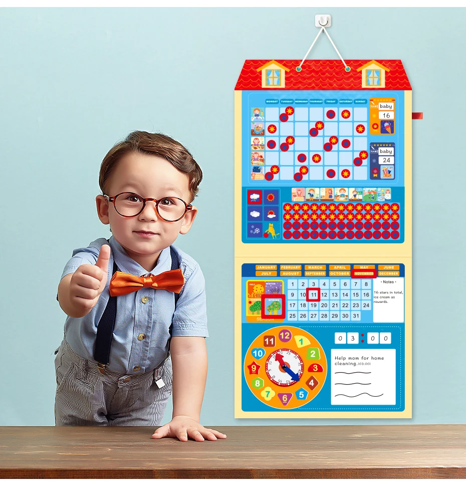 Magnetic Behavior Reward Responsibility Activity Target Chart Calendar Schedules Growth Time Record Board for Children Decor_02