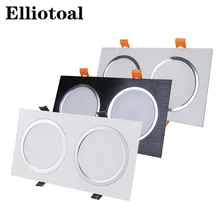 Светодиодный встроенный светильник ing двойной Точечный светильник 3 Вт 5 Вт 7 Вт 12 Вт противотуманная светодиодная решетка освещения квадратный потолочный Точечный светильник матовый светильник