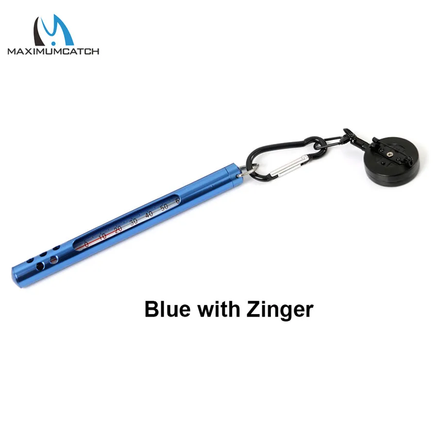 Blue with Zinger Maximumcatch Fly Рыбалка воды термометр черный/синий/зеленый цвет рыболовные принадлежности инструмент - Цвет: Blue with Zinger